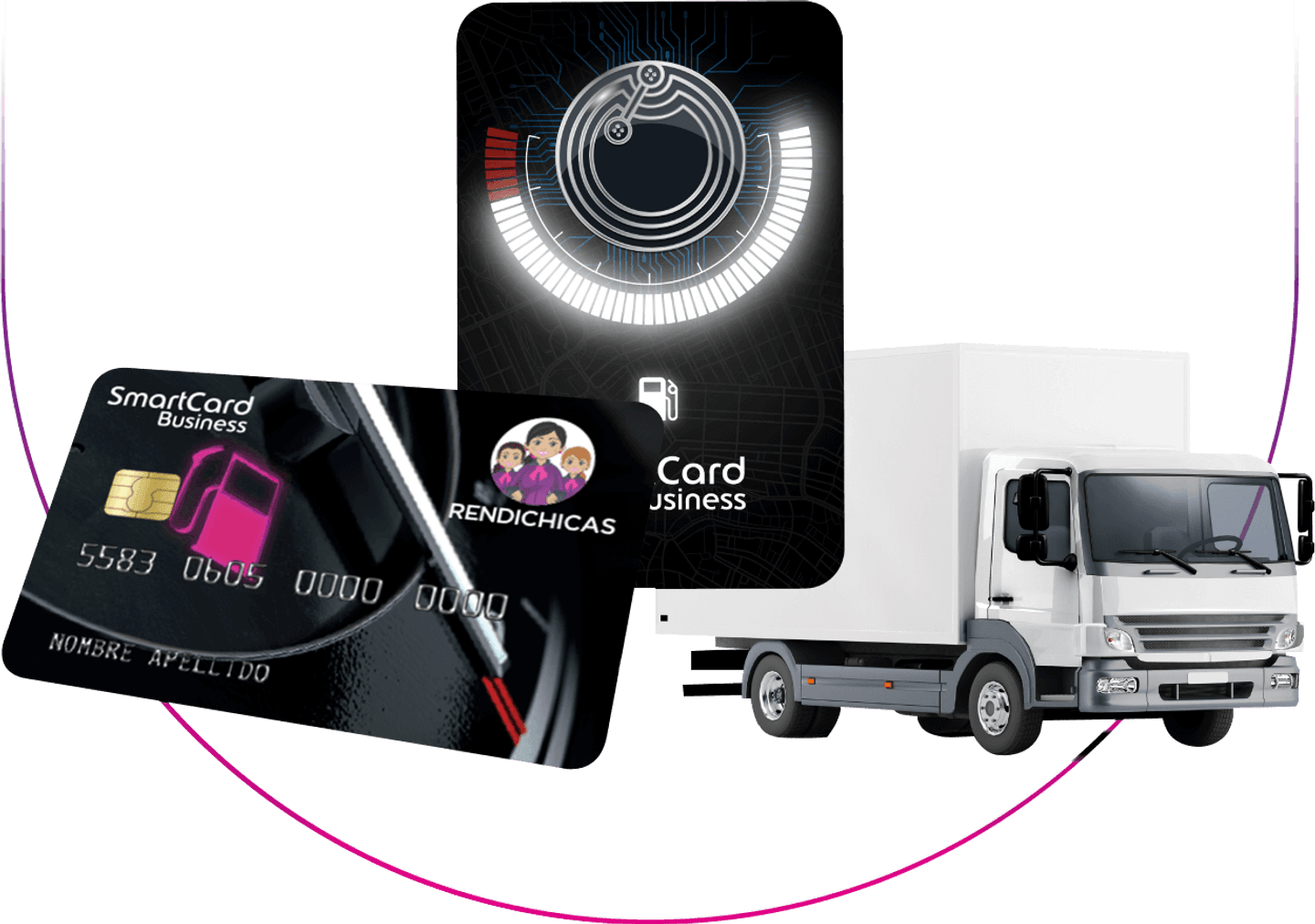 camión con tarjeta y tag SmartCard Bussiness Rendichicas